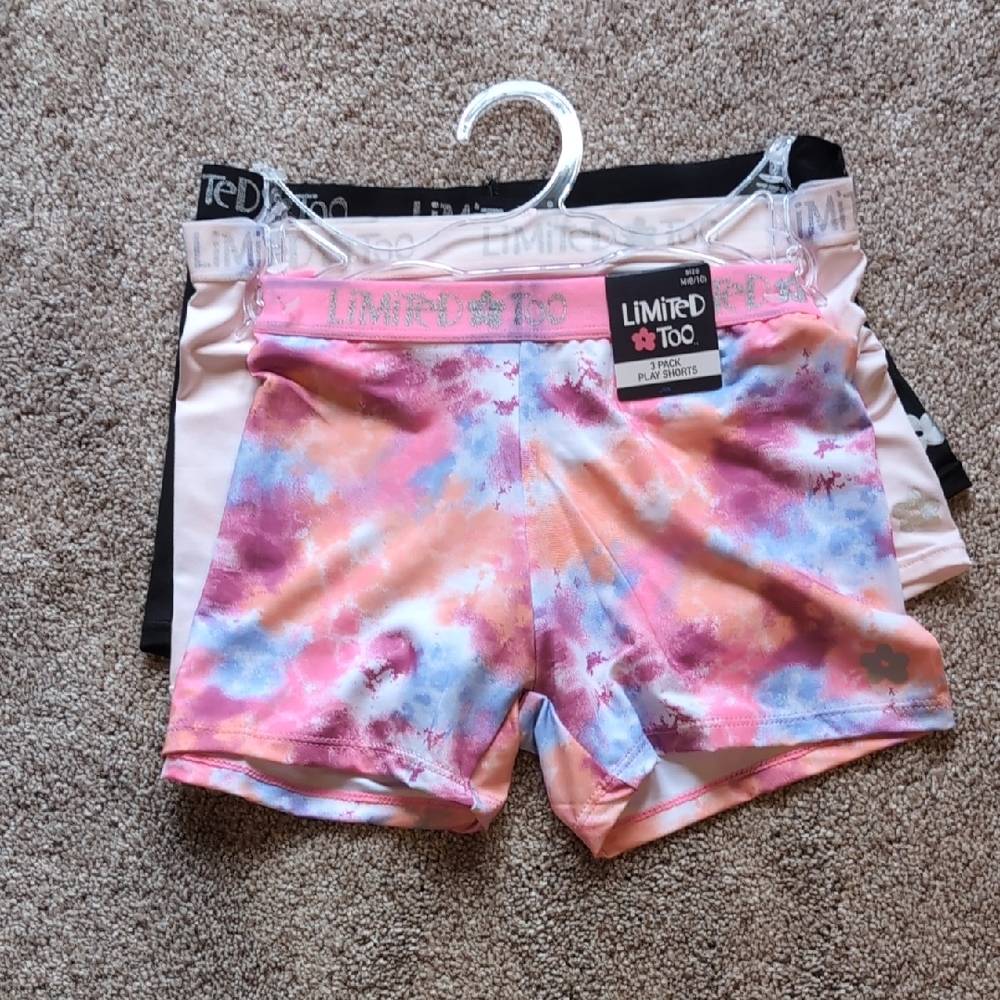 Limited Too Women's Athletic Shorts - Pink, Blue, and Orange Tie-Dye